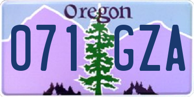 OR license plate 071GZA