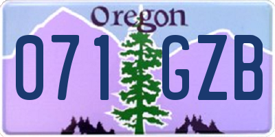 OR license plate 071GZB