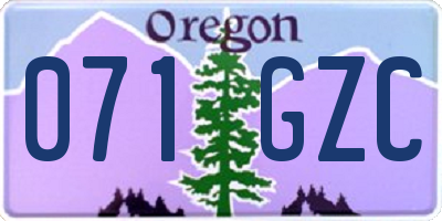 OR license plate 071GZC