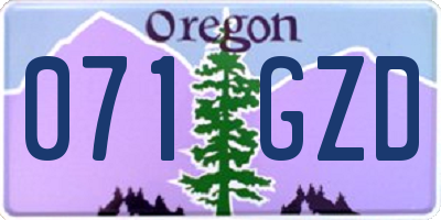 OR license plate 071GZD