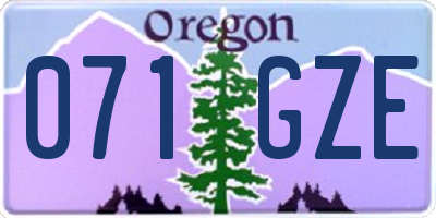 OR license plate 071GZE