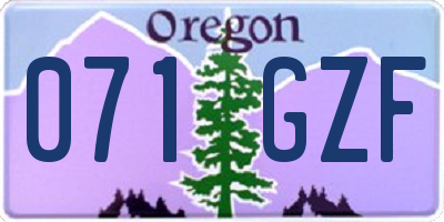 OR license plate 071GZF