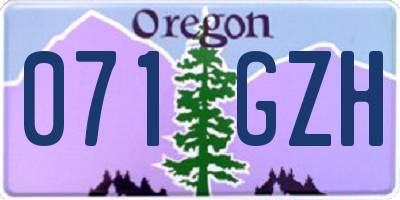 OR license plate 071GZH