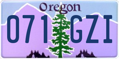 OR license plate 071GZI