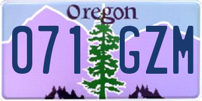 OR license plate 071GZM
