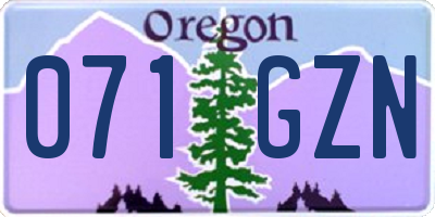 OR license plate 071GZN