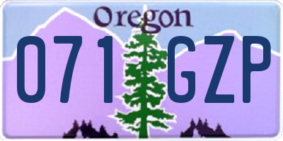 OR license plate 071GZP