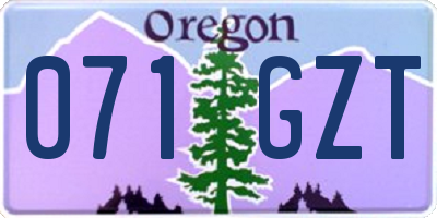 OR license plate 071GZT