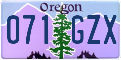 OR license plate 071GZX