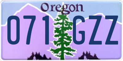 OR license plate 071GZZ