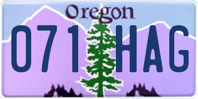 OR license plate 071HAG