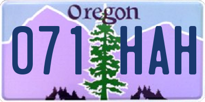 OR license plate 071HAH