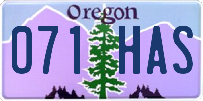 OR license plate 071HAS