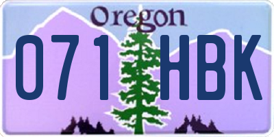 OR license plate 071HBK