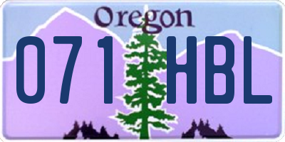 OR license plate 071HBL