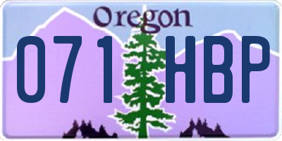 OR license plate 071HBP