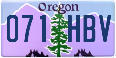 OR license plate 071HBV