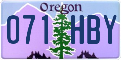 OR license plate 071HBY