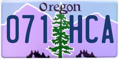OR license plate 071HCA