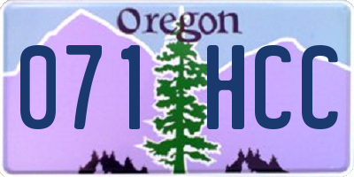 OR license plate 071HCC