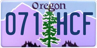OR license plate 071HCF