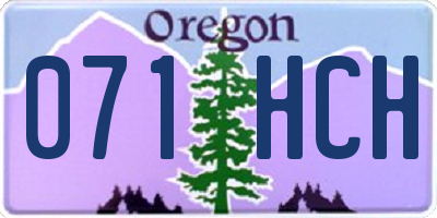 OR license plate 071HCH