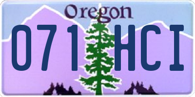 OR license plate 071HCI