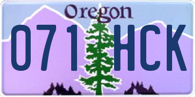 OR license plate 071HCK
