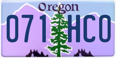 OR license plate 071HCO