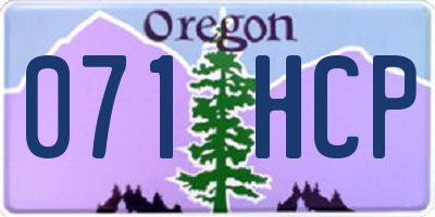 OR license plate 071HCP
