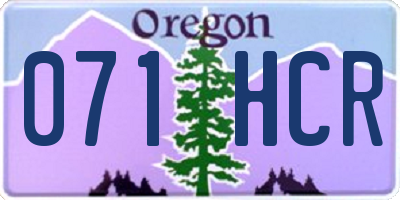 OR license plate 071HCR