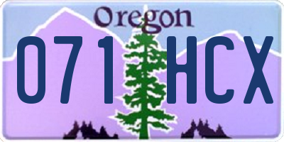 OR license plate 071HCX