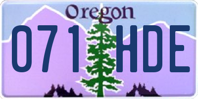 OR license plate 071HDE