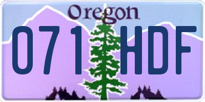 OR license plate 071HDF