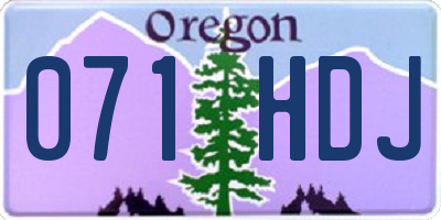 OR license plate 071HDJ