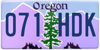 OR license plate 071HDK