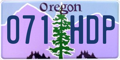 OR license plate 071HDP