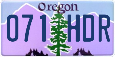 OR license plate 071HDR