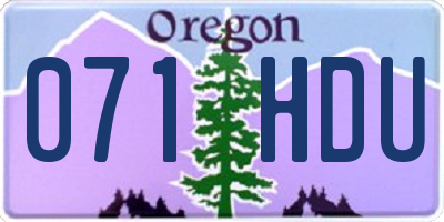 OR license plate 071HDU
