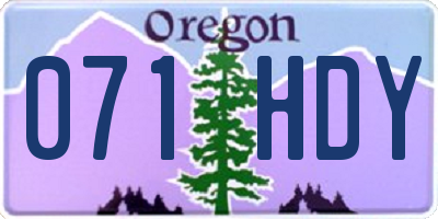 OR license plate 071HDY