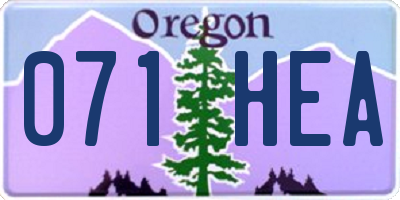 OR license plate 071HEA