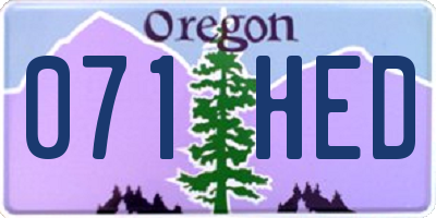 OR license plate 071HED