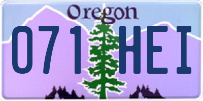 OR license plate 071HEI