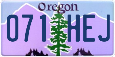 OR license plate 071HEJ