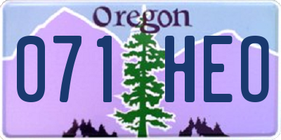 OR license plate 071HEO