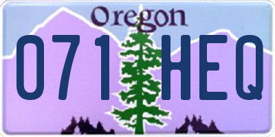 OR license plate 071HEQ