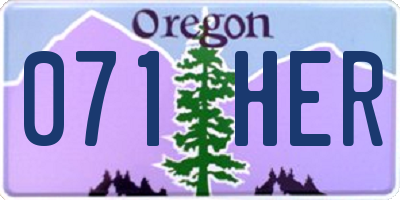 OR license plate 071HER