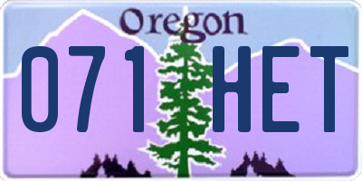OR license plate 071HET