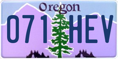 OR license plate 071HEV