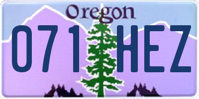OR license plate 071HEZ